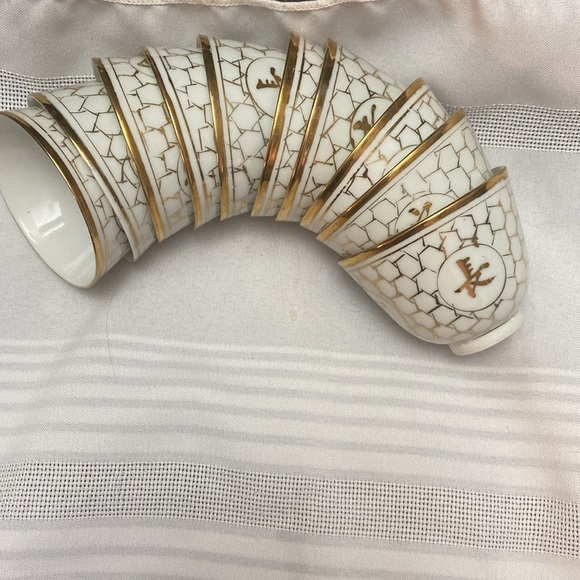 Antique Chinese jiang xi Porcelain Tea Cup Set of 10 " Long Life & Prosperity" - Picture 6 of 16